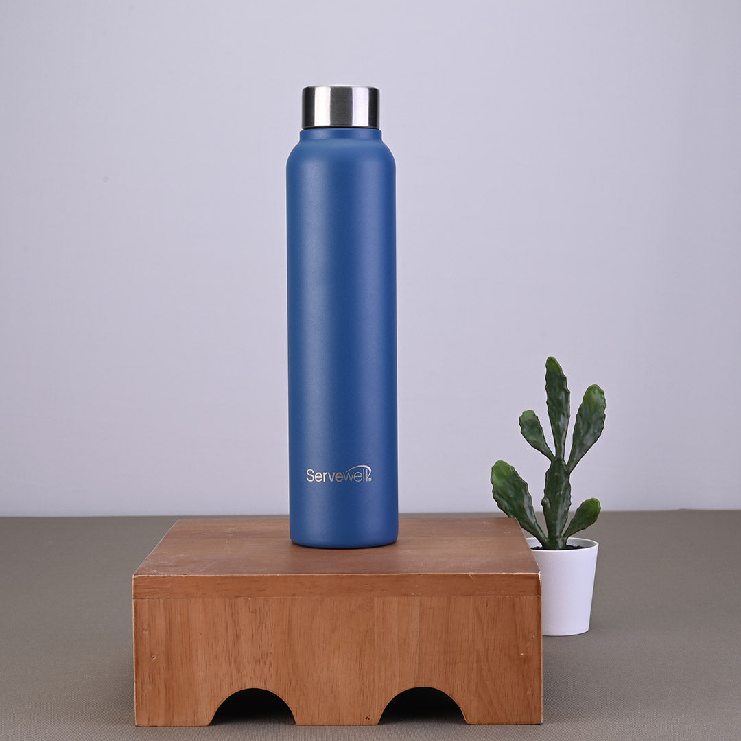 Sleek Single Wall Bottles Imperial Blue
