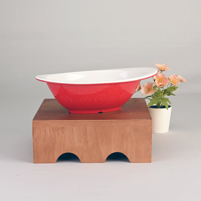 Geo Ovl Bowl (2Tone) Set 2 pc - Red