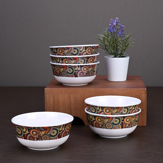 6pc Veg Bowl Set: Dora - Tribal Paisley