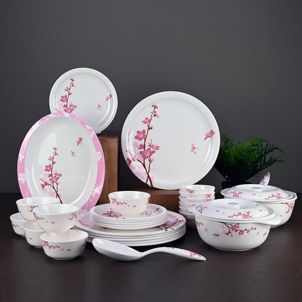 31 Piece Pink Blossom Dinnerware by Servewell