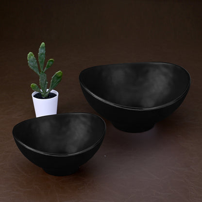 Serveware: Hammered Symphony Matte Bowl Set – 2 Pcs – Black