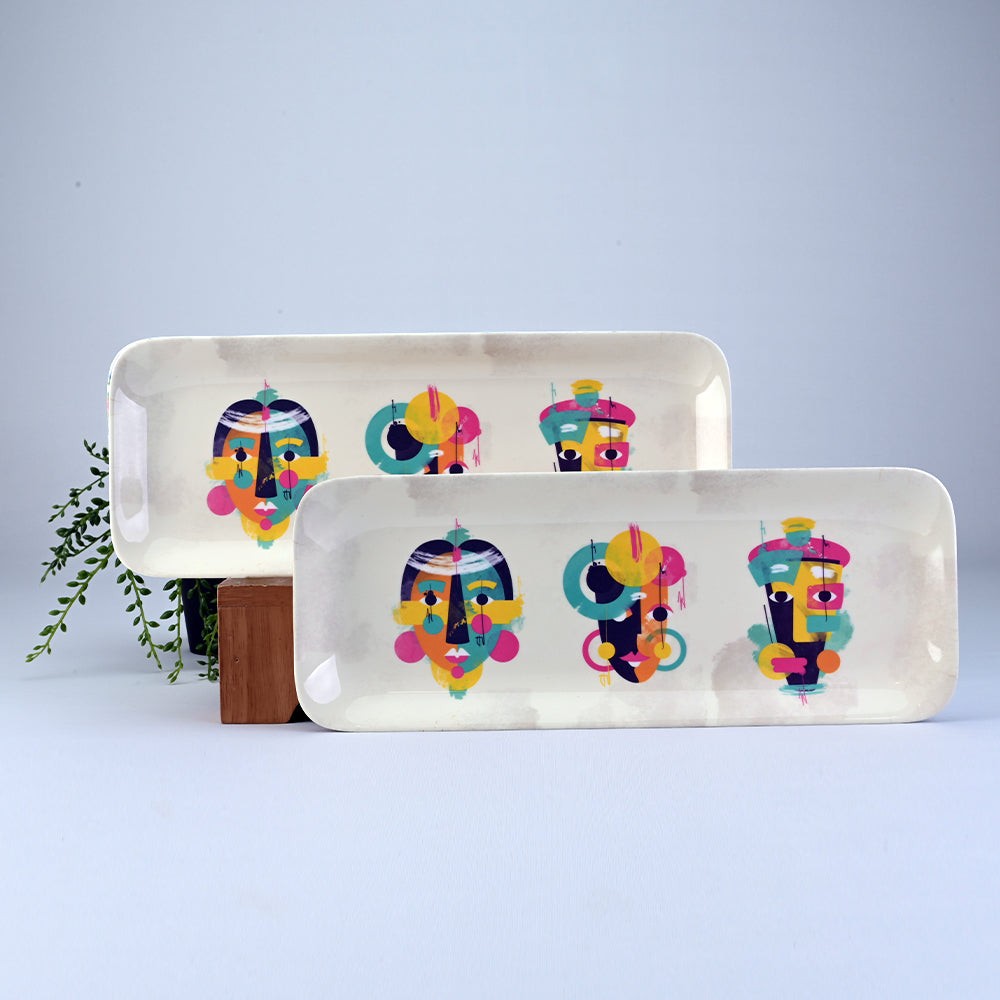 Servewell Platter Rectangular Sanskriti 35 cm Set 2 pc - Vanvas