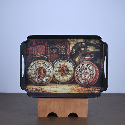 3pc Trays Set: Clock