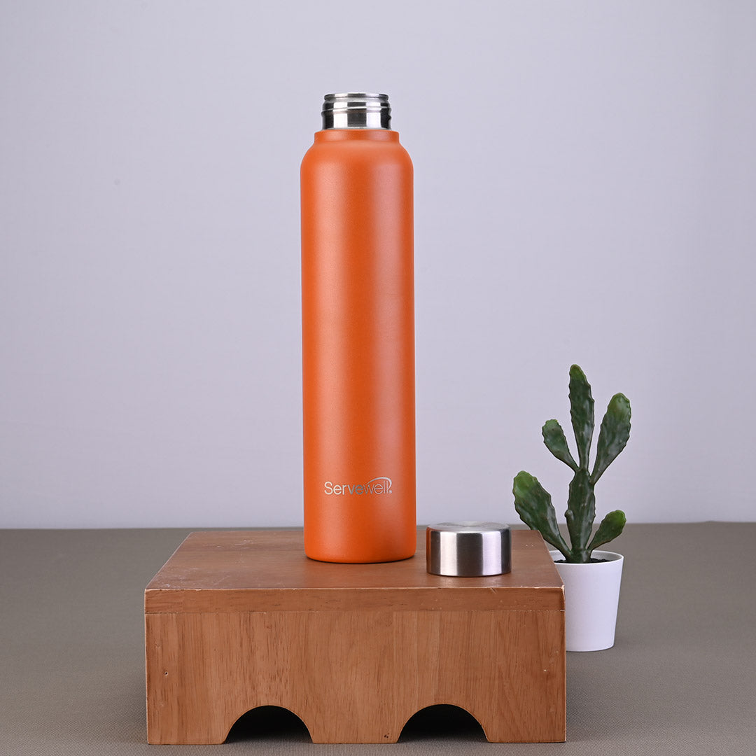 Sleek Single Wall Bottles Sunset Orange
