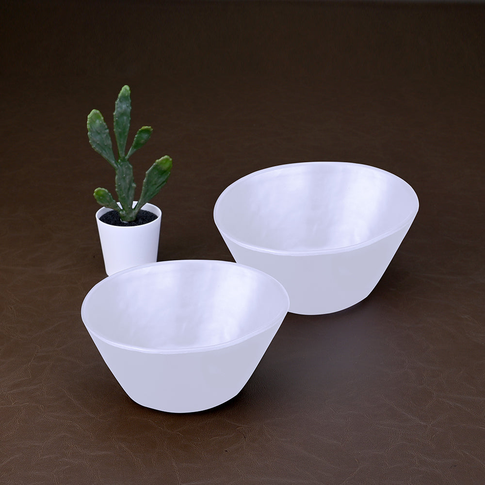 Serveware: Dimple Matte Bowl Set 2 pc - White