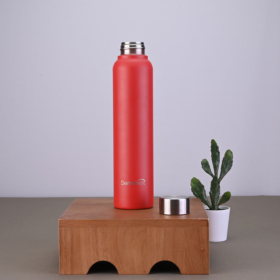 Sleek Single Wall Bottles Fuji Red