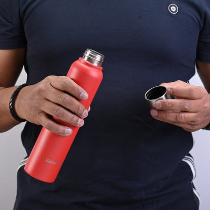 Sleek Single Wall Bottles Fuji Red