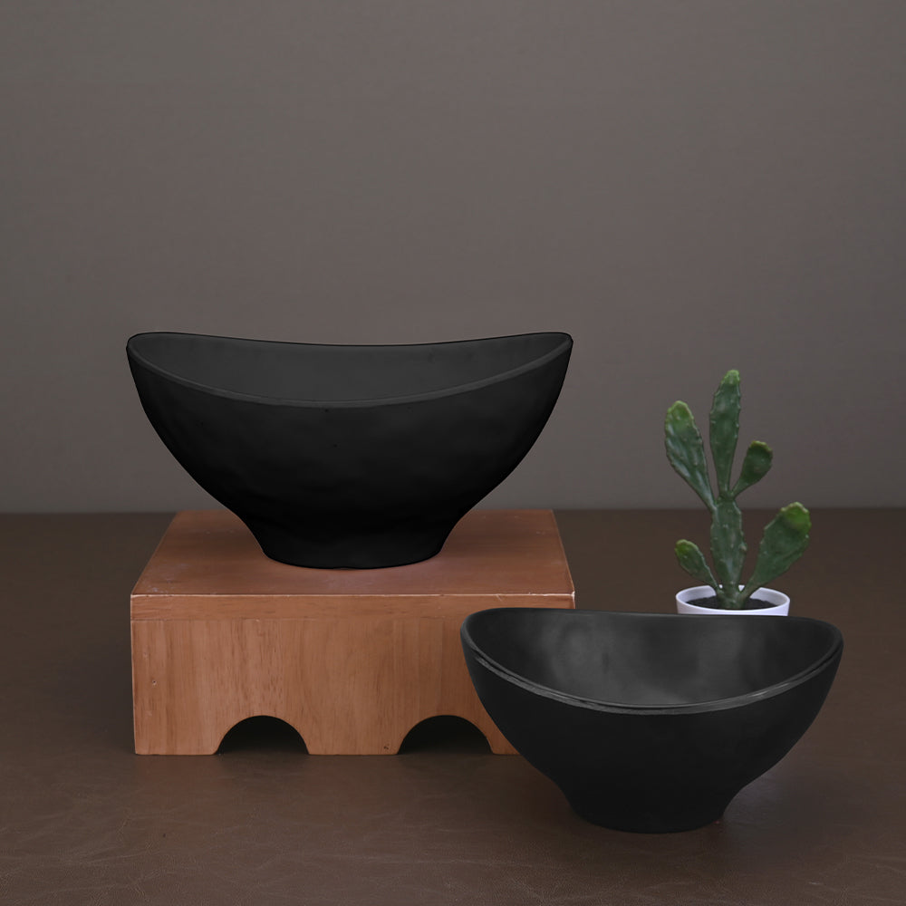 Serveware: Hammered Symphony Matte Bowl Set – 2 Pcs – Black