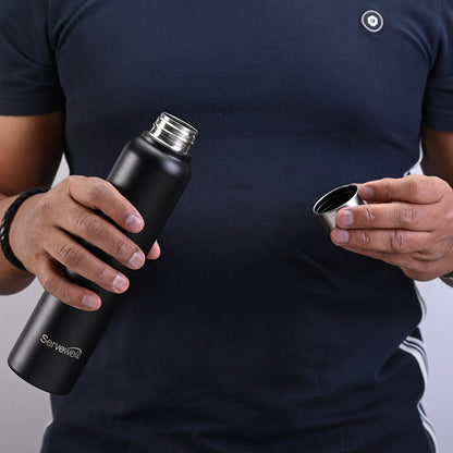 Sleek Single Wall Bottles Jet Black