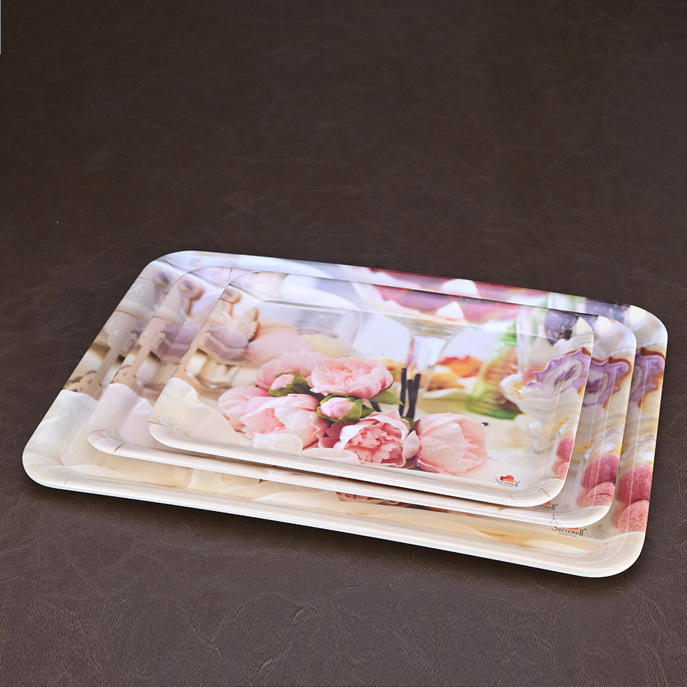 3pc Trays Set: Peach Blossom
