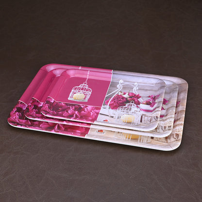 3pc Trays Set: Mose Rose