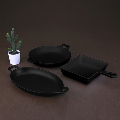 Serveware: Handle Platter Set 3 pc - Black