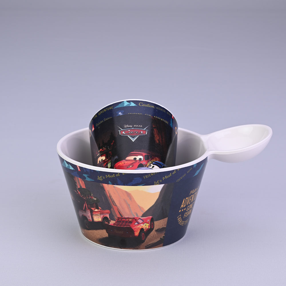2pc Fries Bowl and Glass: Cars