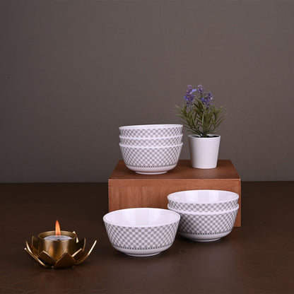 6pc Veg Bowl Set 10.5 cm: Checkers