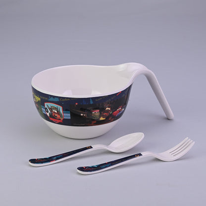 3 pc Maggie Bowl Fork & Spoon Set - Cars